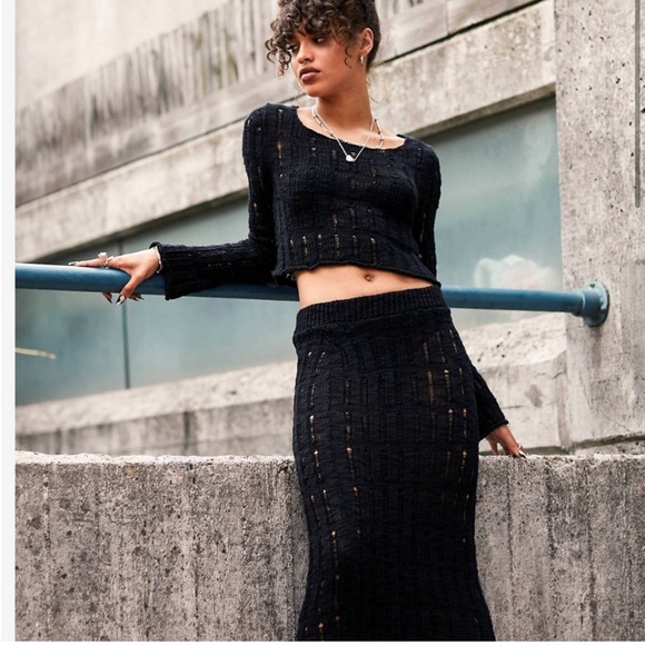 Women's ASOS Crocheted Sweater and Skirt Set - Picture 1 of 16